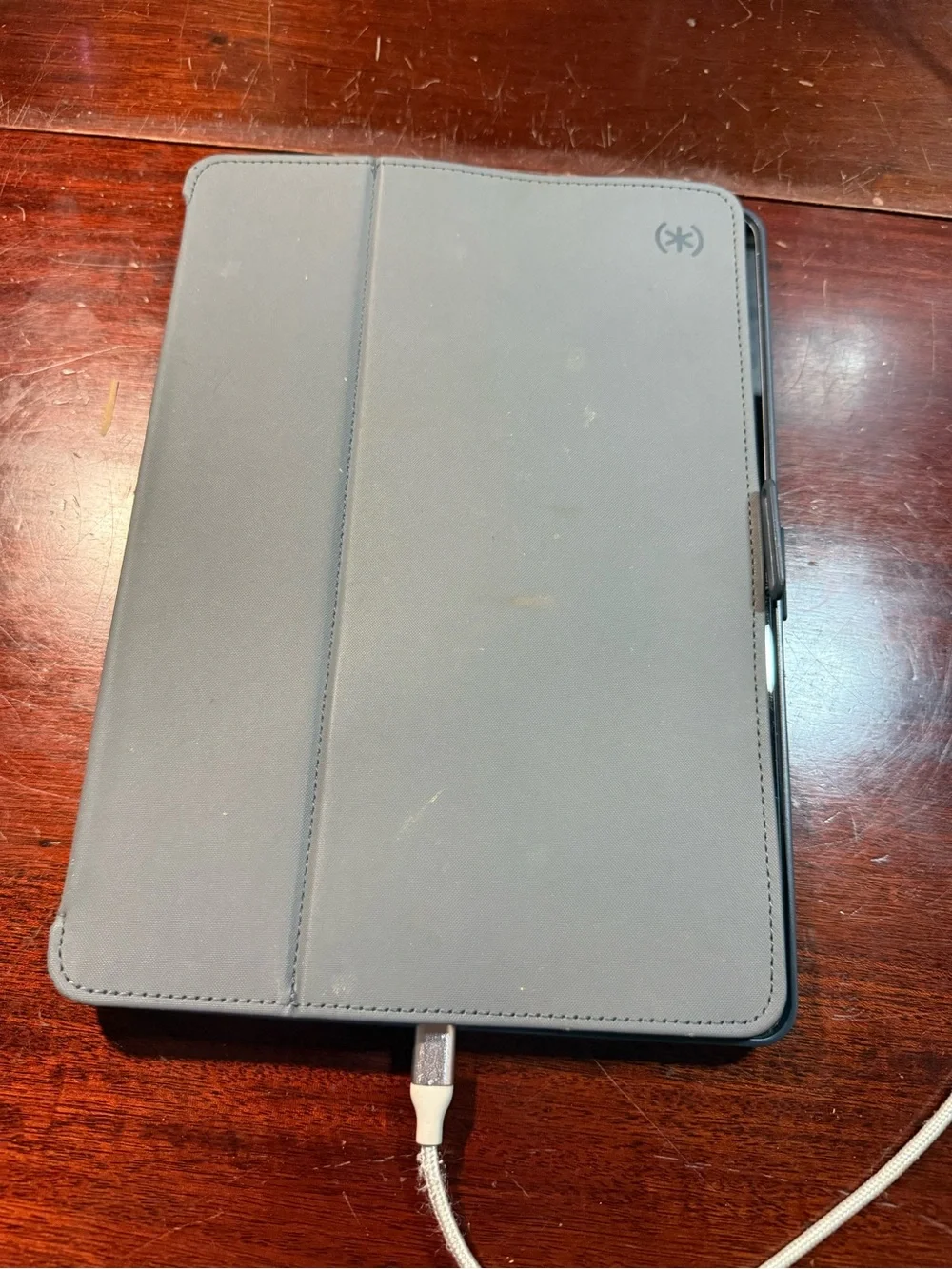 Apple iPad 7th Generation with Black Front and Gray Speck Case